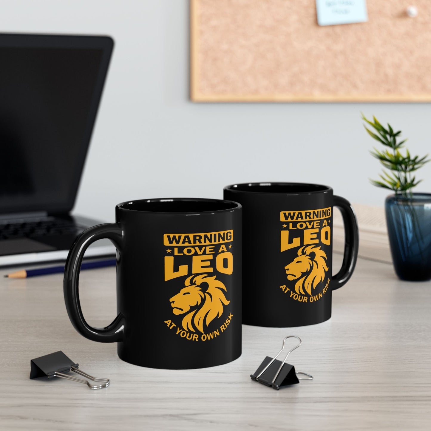 Love A Leo At Your Own Risk Black Ceramic Mug (11oz, 15oz)