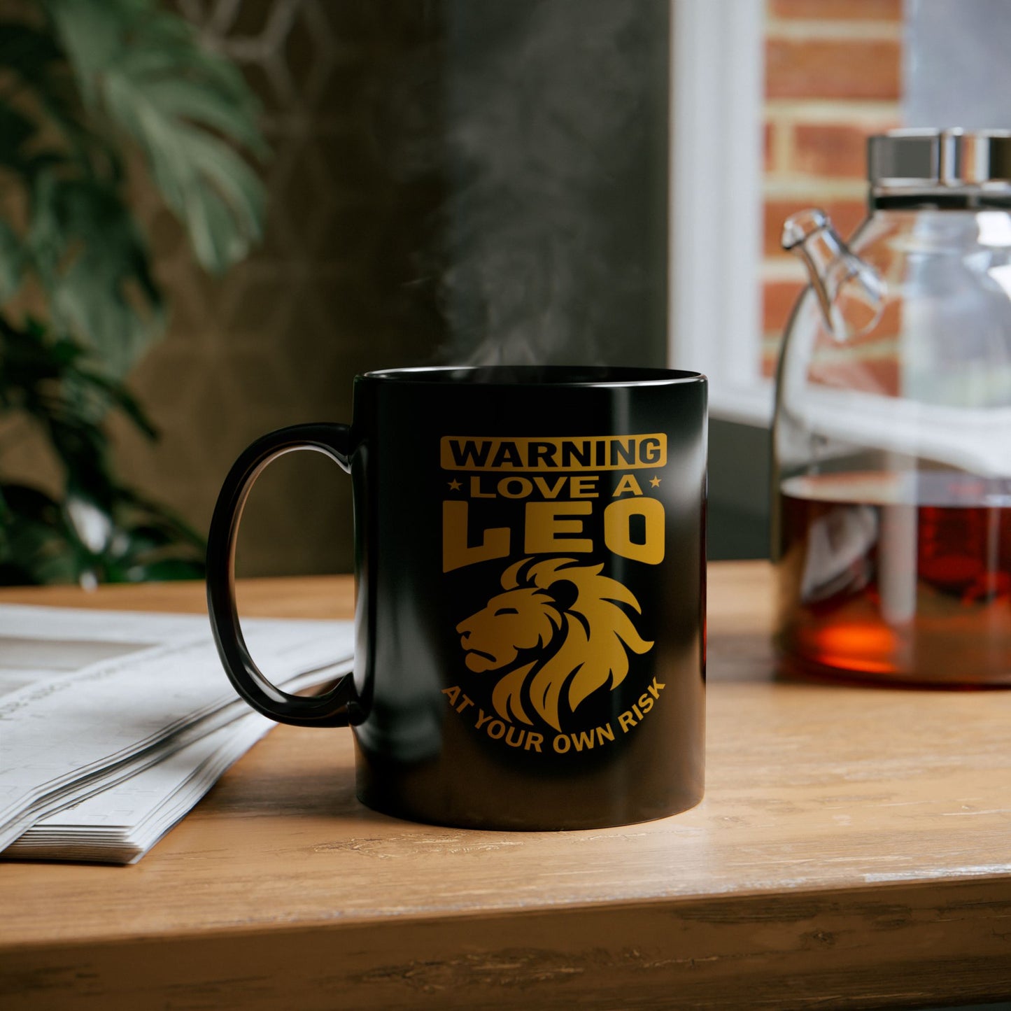 Love A Leo At Your Own Risk Black Ceramic Mug (11oz, 15oz)
