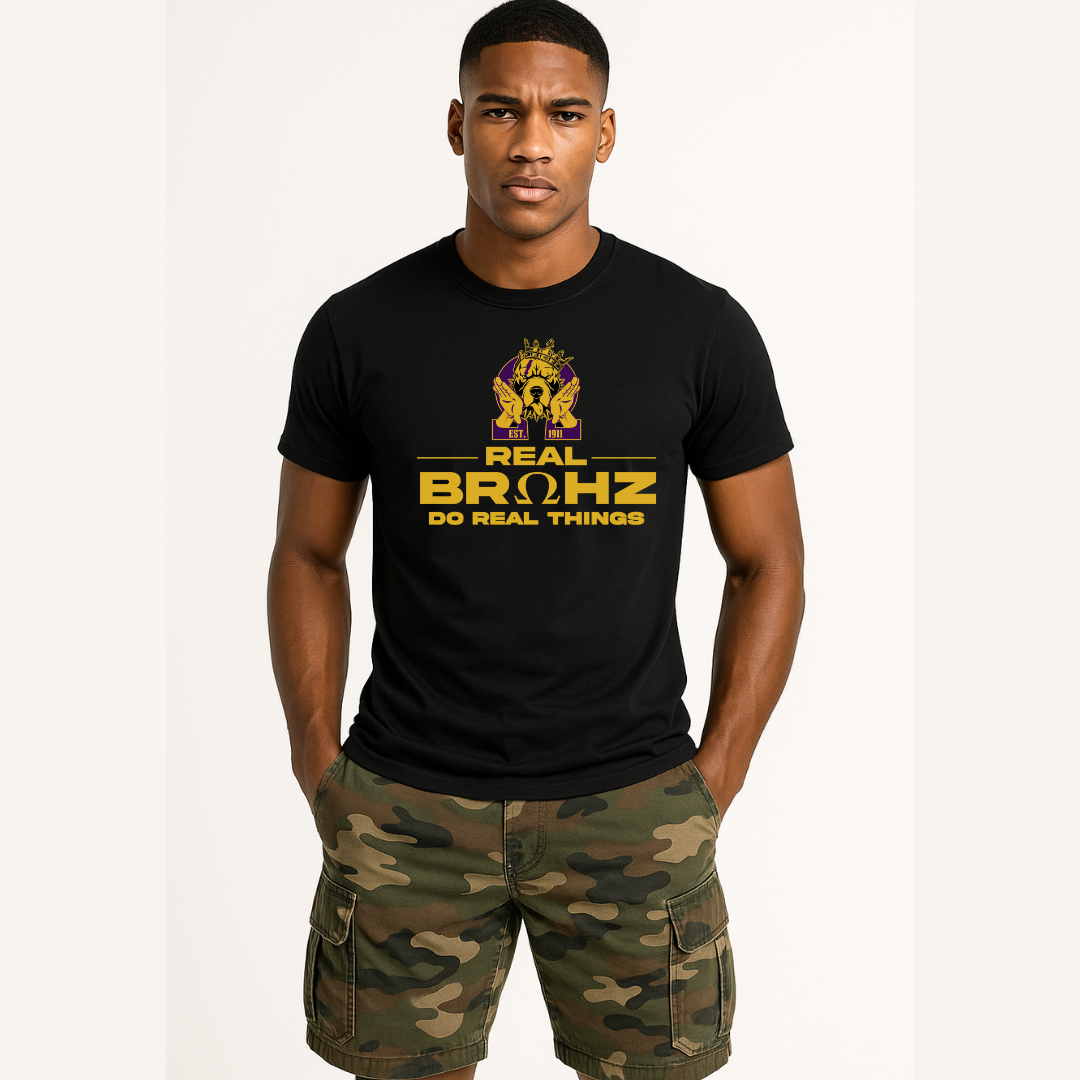 Real BRUHZ Do Real Things (Gold Letters) T-Shirt