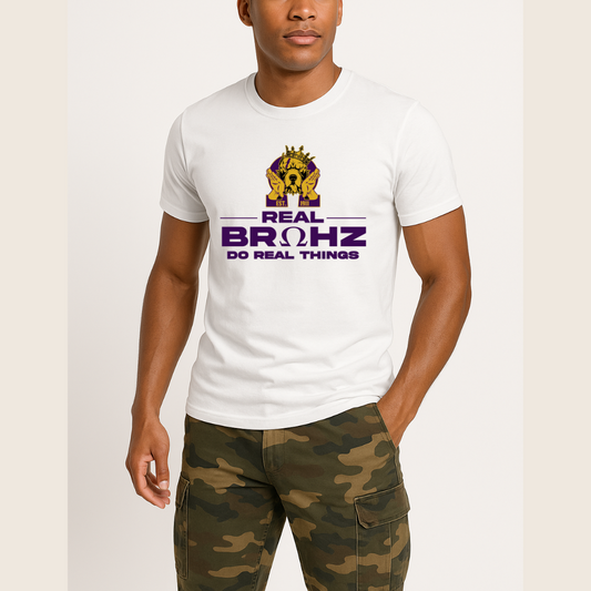 Real BRUHZ Do Real Things (Purple Letters)T-Shirt