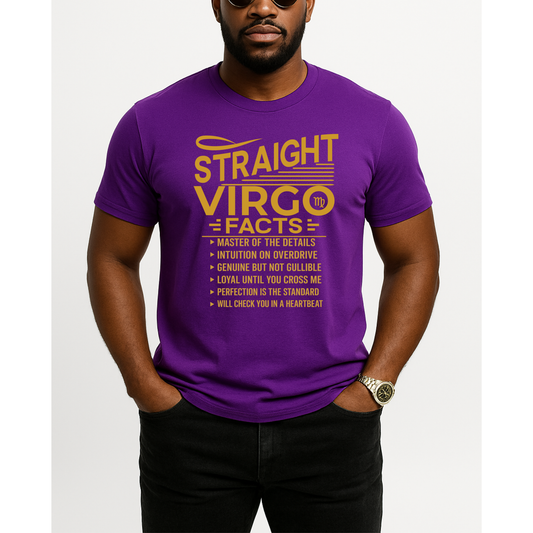 Straight Virgo Facts™ Unisex Statement T-Shirt
