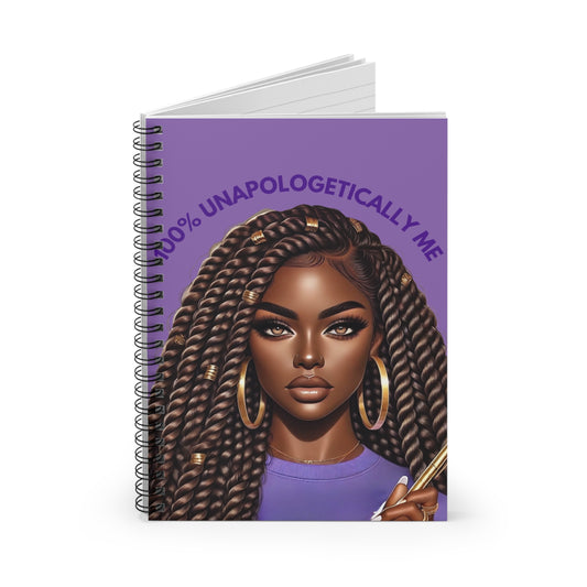 100% Unapologetically Me™ Spiral Notebook - Ruled Line